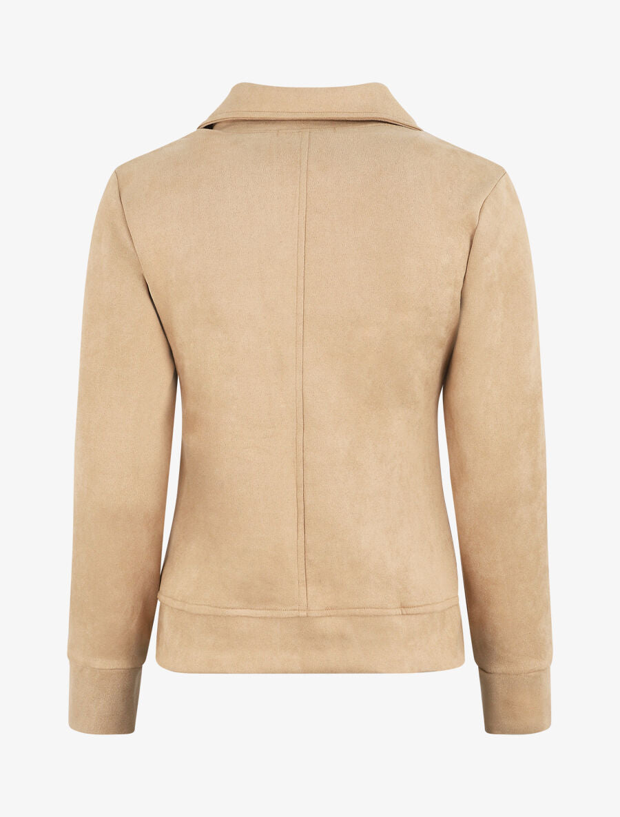 Perfecto droit en suédine - Beige - 2