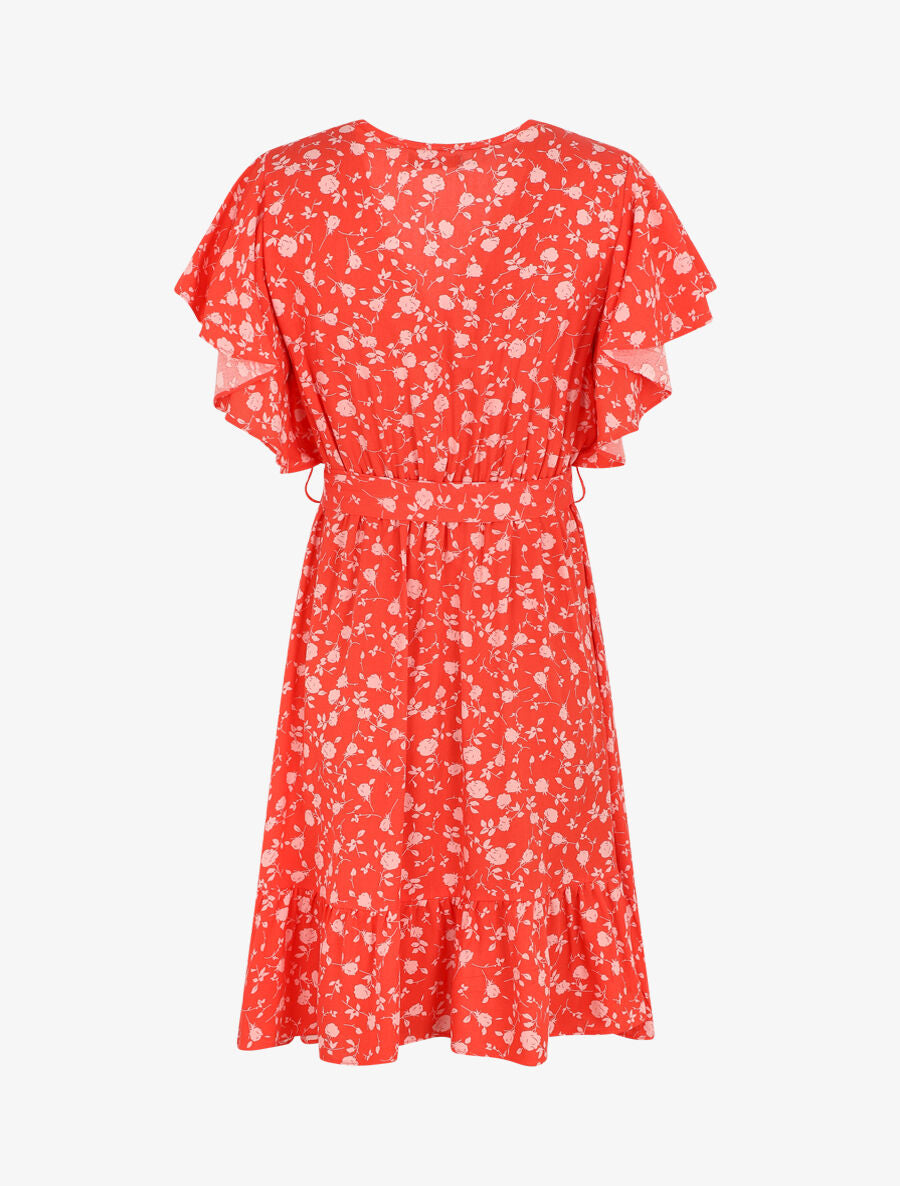 Robe mi-longue coupe patineuse - Rouge - 2