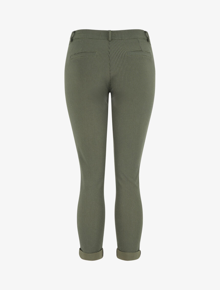 Pantalon droit taille haute imprimé petits points - Kaki - 2