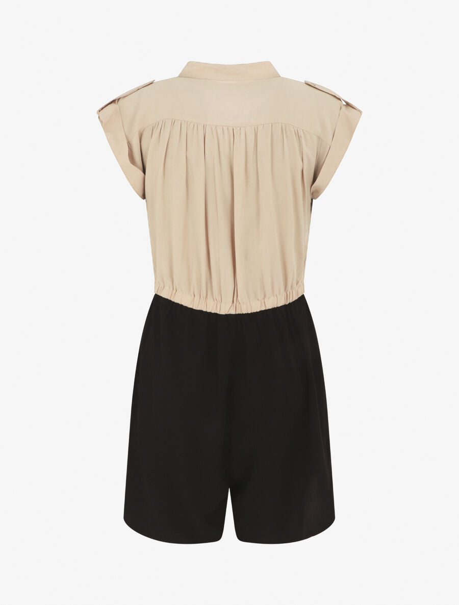 Combishort bicolore fluide - Beige - 2