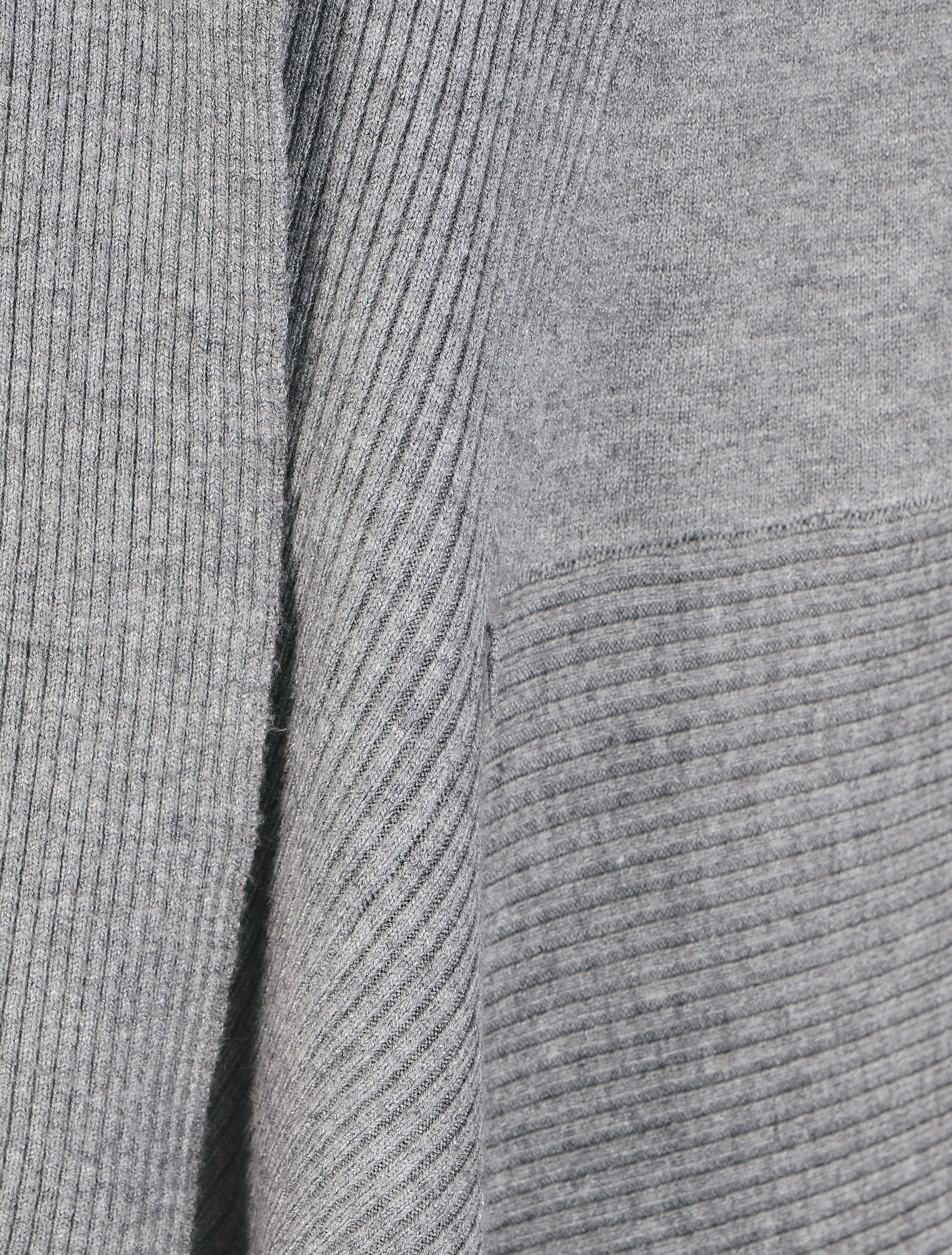 Gilet long uni côtelé - Gris - 3
