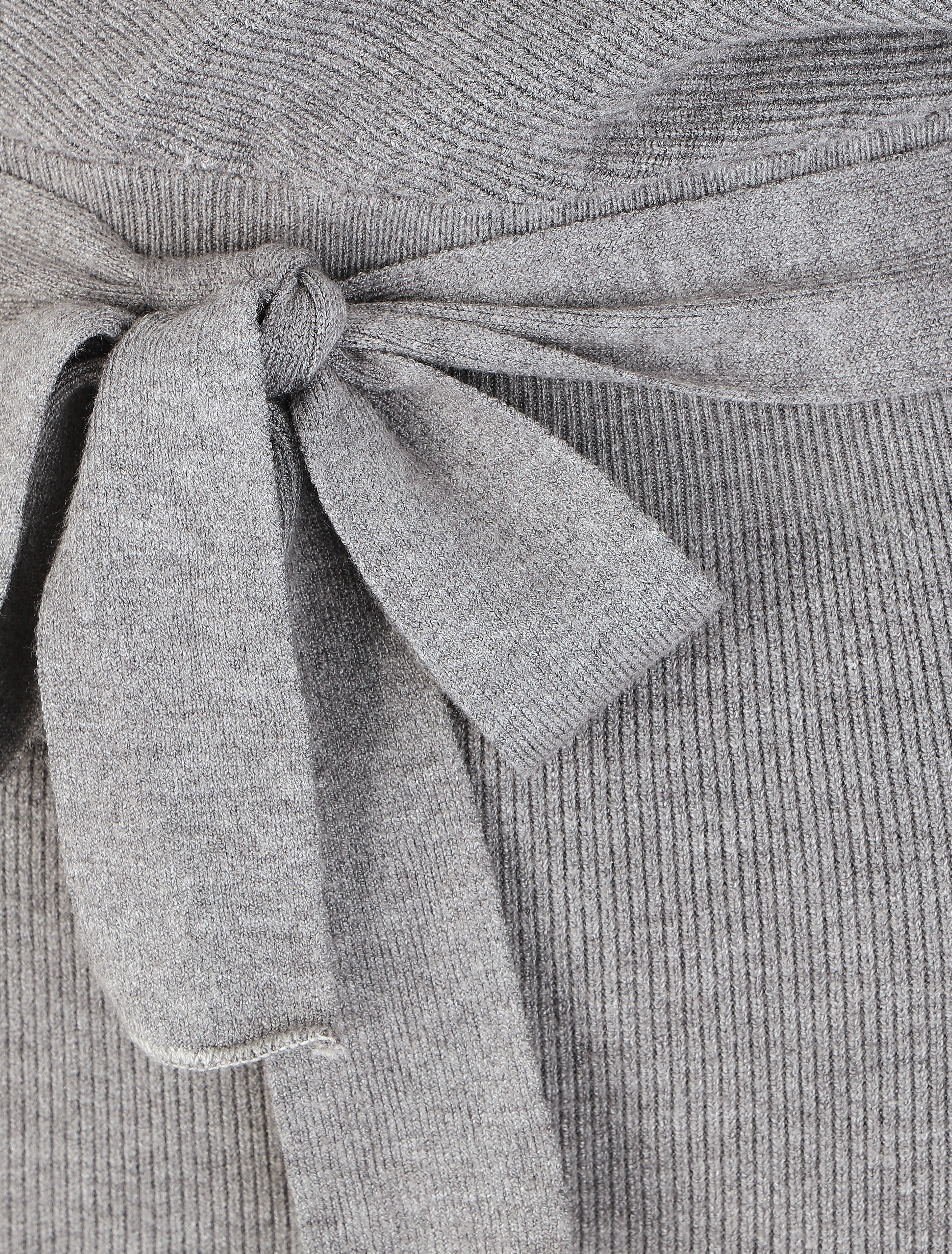 Robe mi-longue en maille à manches longues - Gris - 3