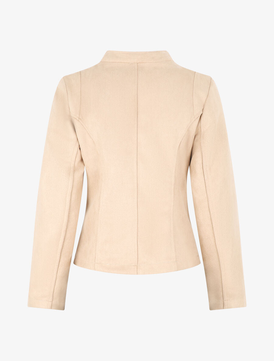 Veste droite en suédine - Beige - 2