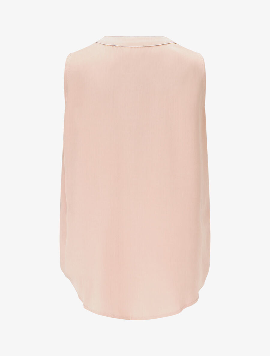Top uni sans manches à détail stylisé - Rose poudré - 2