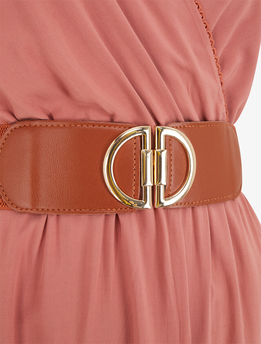 Robe longue à nœuds sur les épaules - Vieux rose - 3