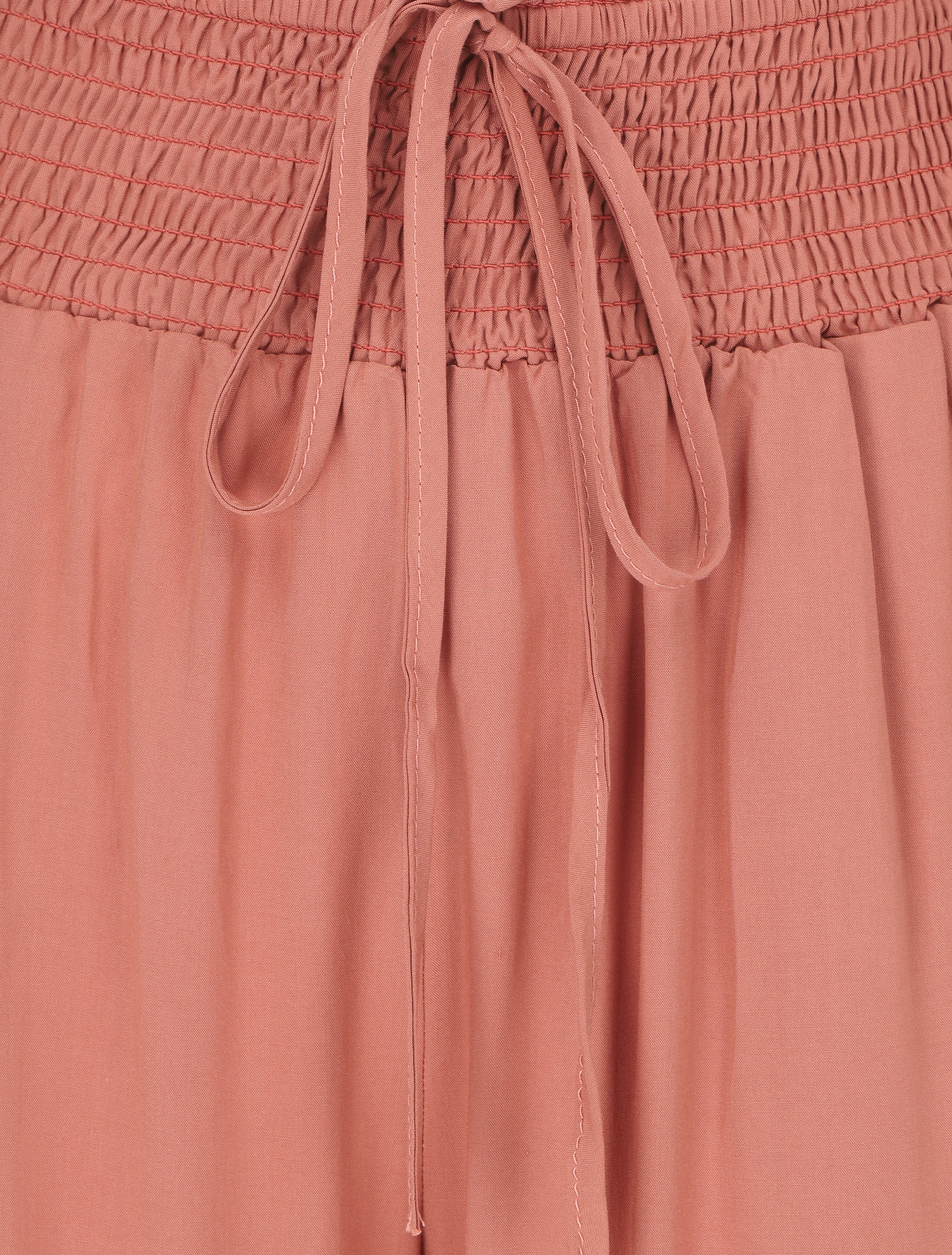 Pantalon fluide uni à poches - Vieux rose - 3