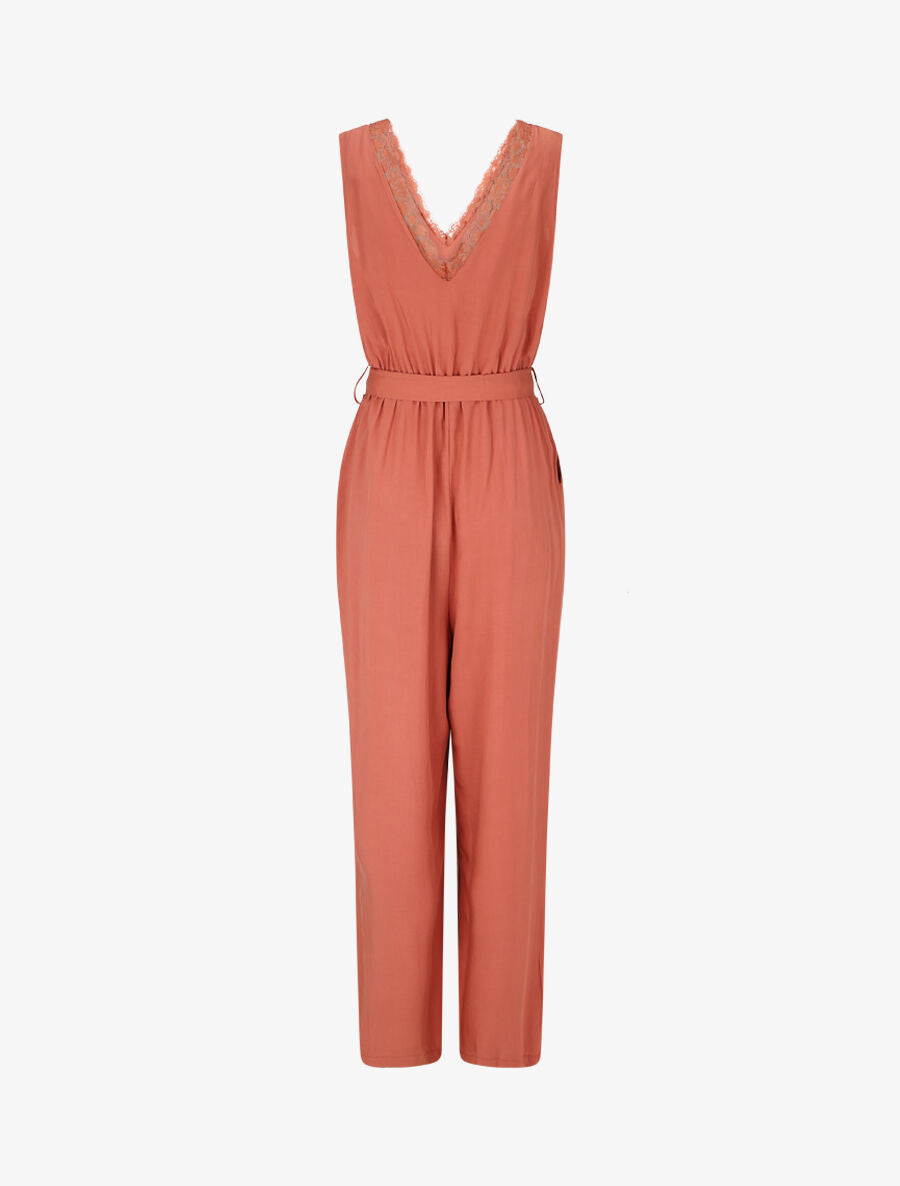 Combinaison ample sans manches col cache-coeur - Vieux rose - 2