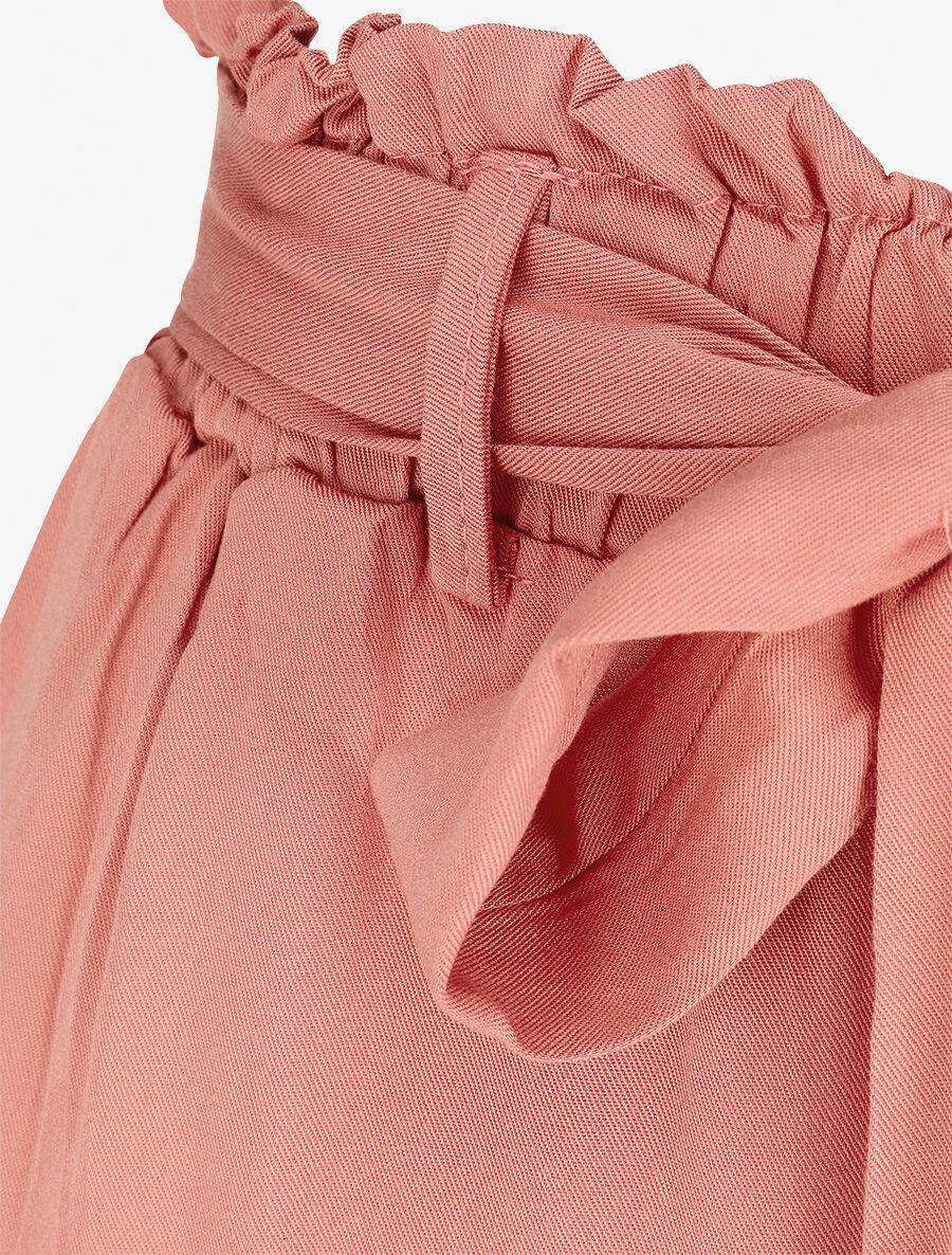 Pantalon uni fluide élastiqué - Corail - 3
