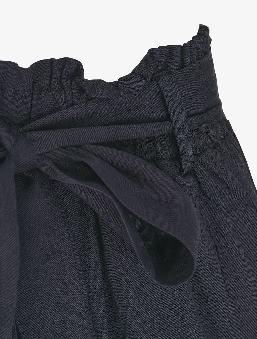 Pantalon uni fluide élastiqué - Marine - 3