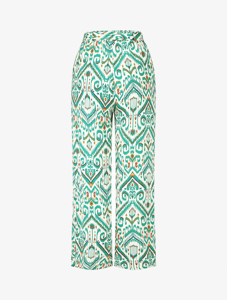 Pantalon fluide à imprimé aztèque - Vert - 2