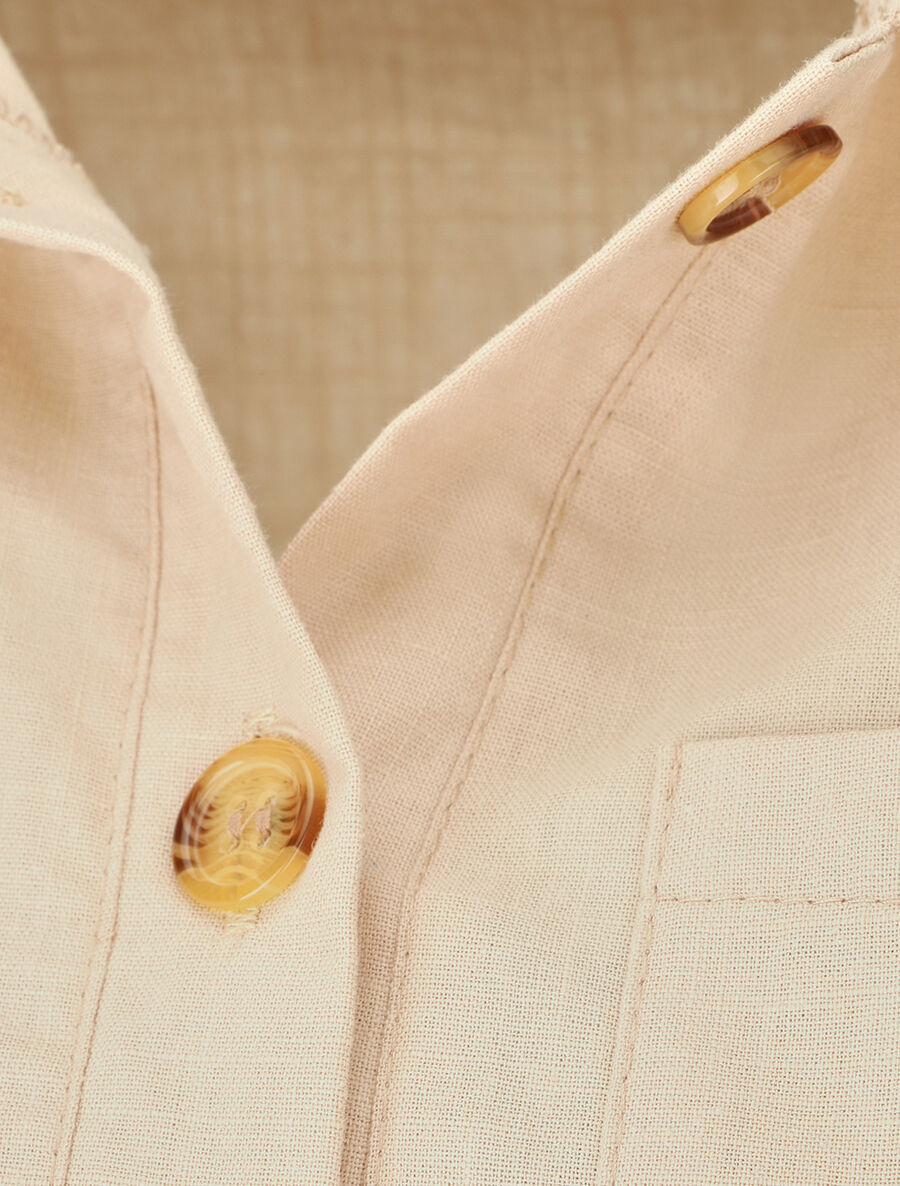 Combishort uni sans manches - Beige - 3