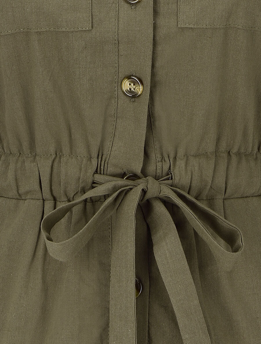 Combishort uni sans manches - Kaki - 3
