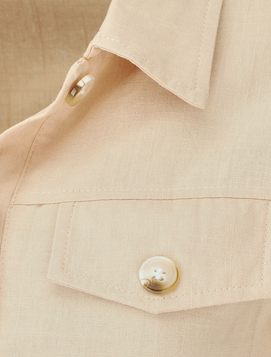 Combishort uni ceinturé - Beige - 3