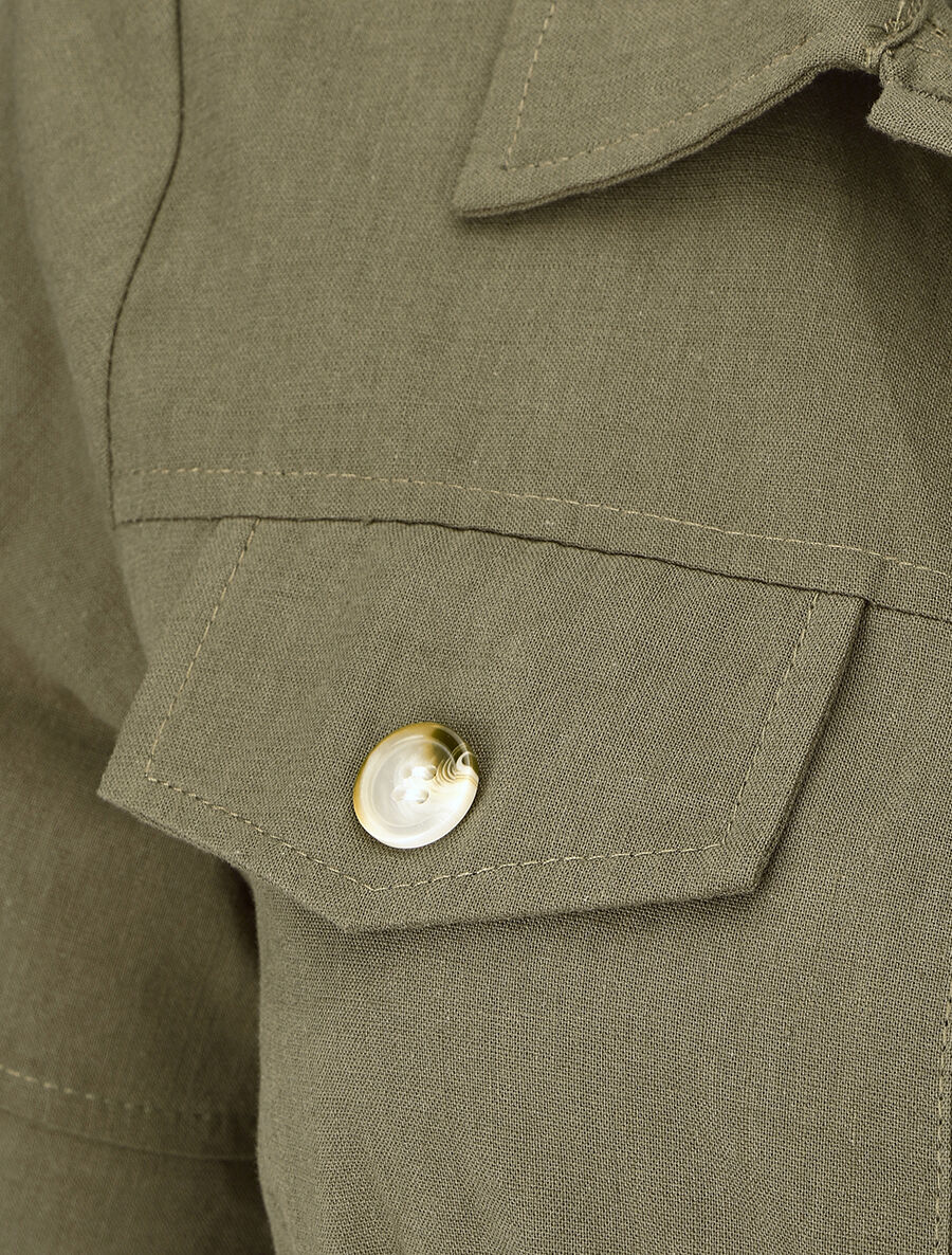 Combishort uni ceinturé - Kaki - 3