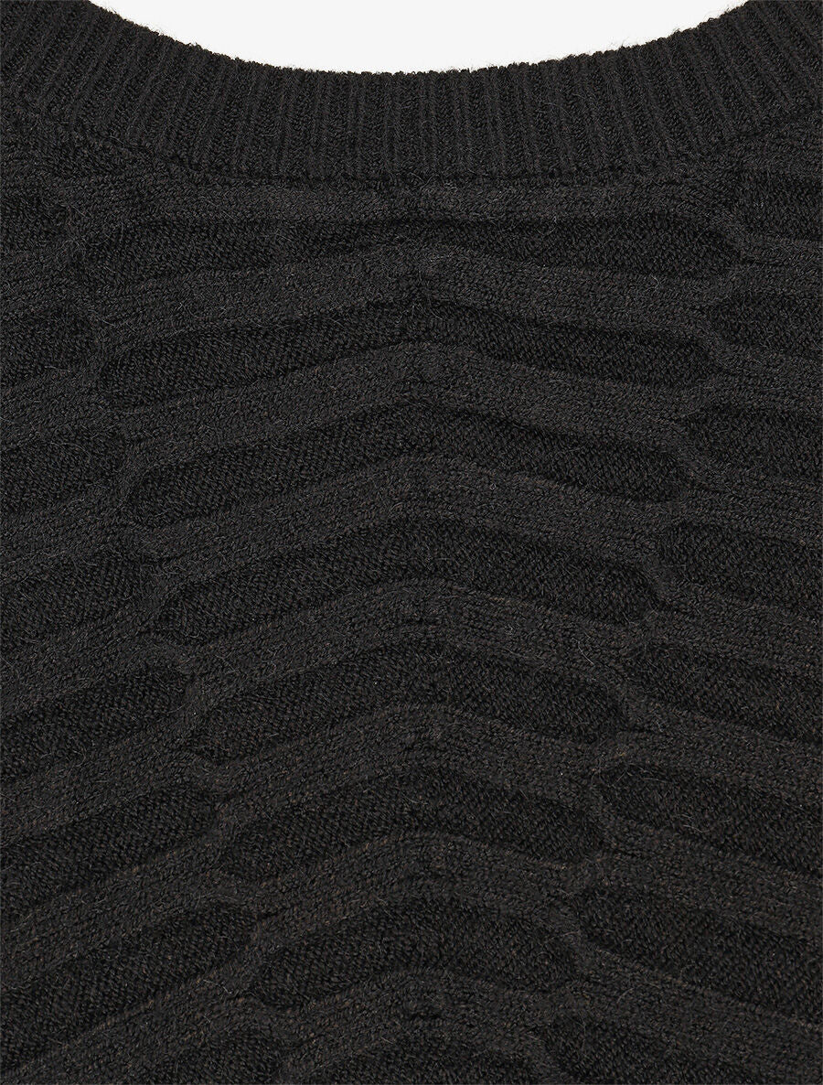 Pull uni à manches longues chauves-souris - Noir - 3
