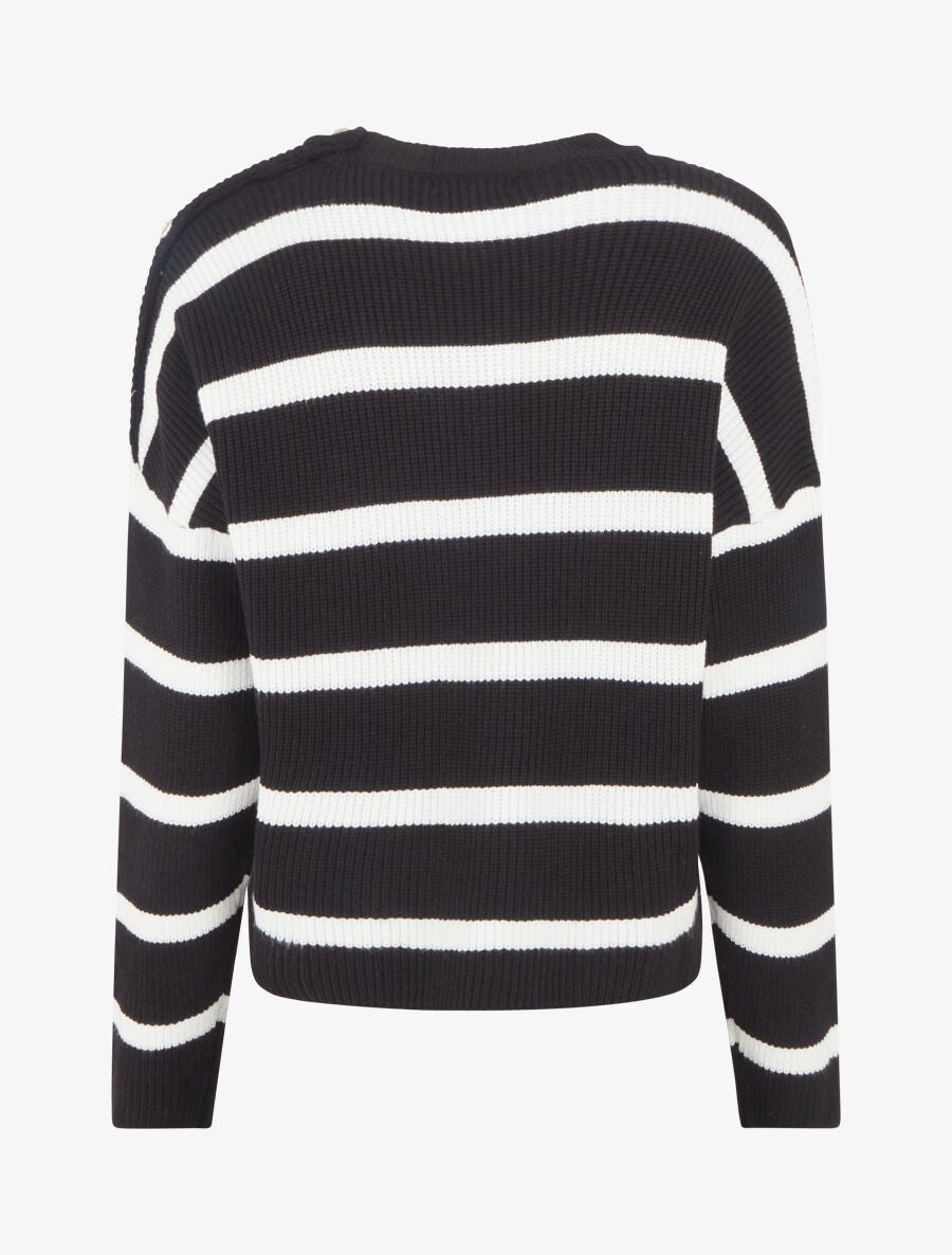 Pull rayé boutonné à l&