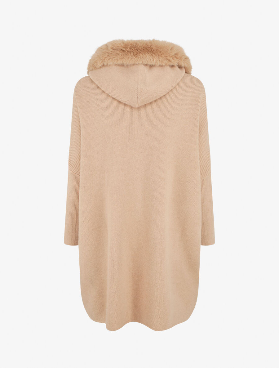 Gilet long uni à boutons à bascule - Taupe - 2