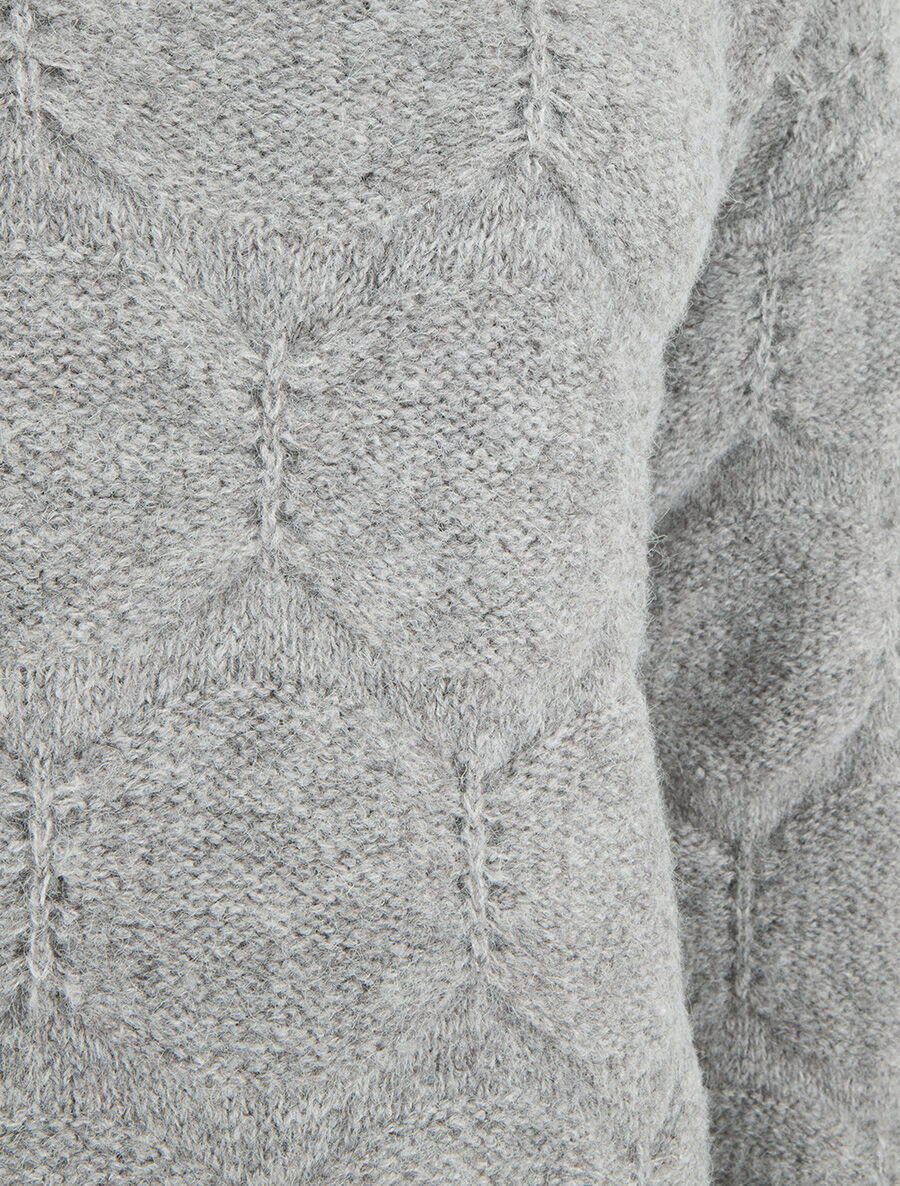 Pull droit en maille graphique - Gris - 3