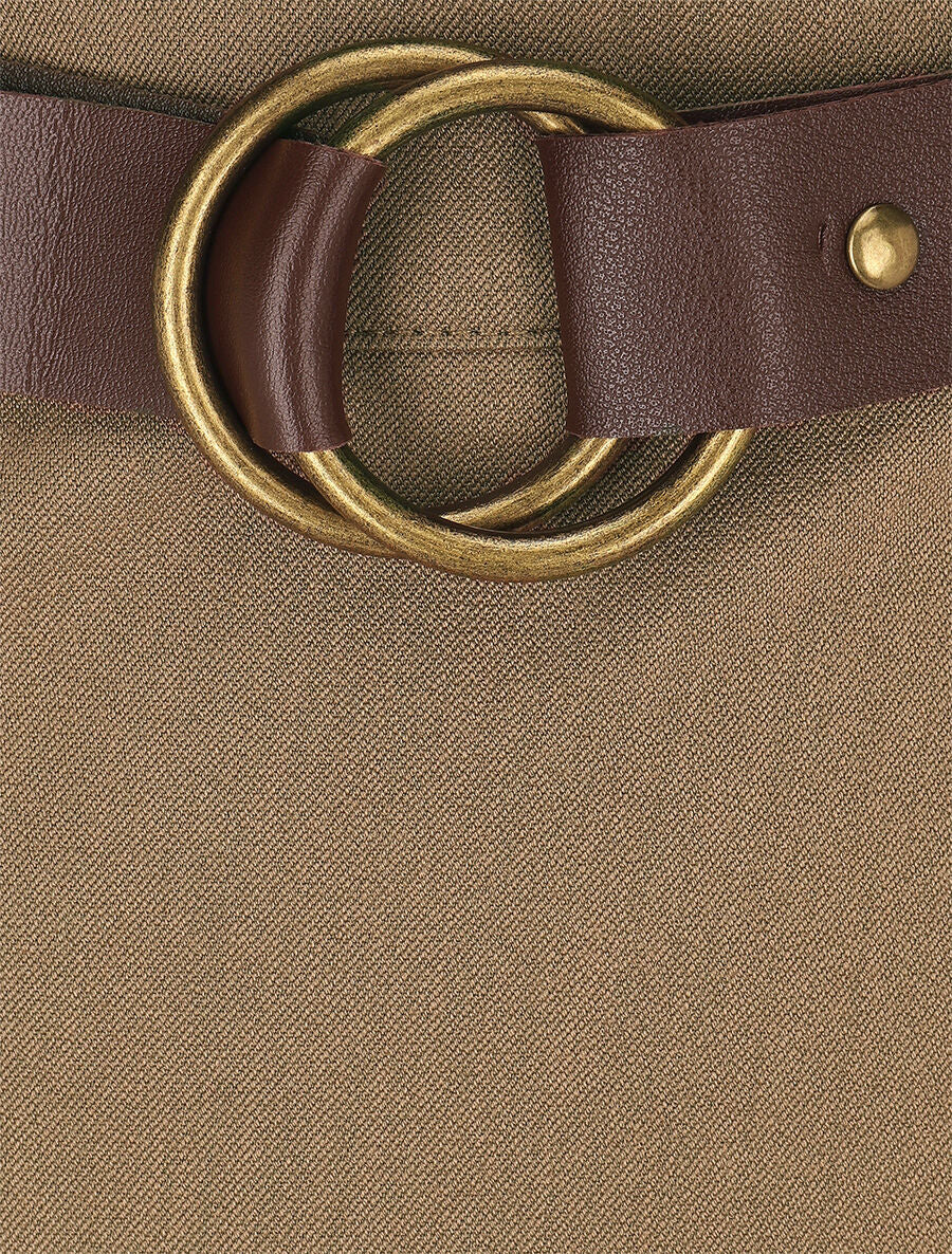 Jupe portefeuille ceinturée - Taupe - 3