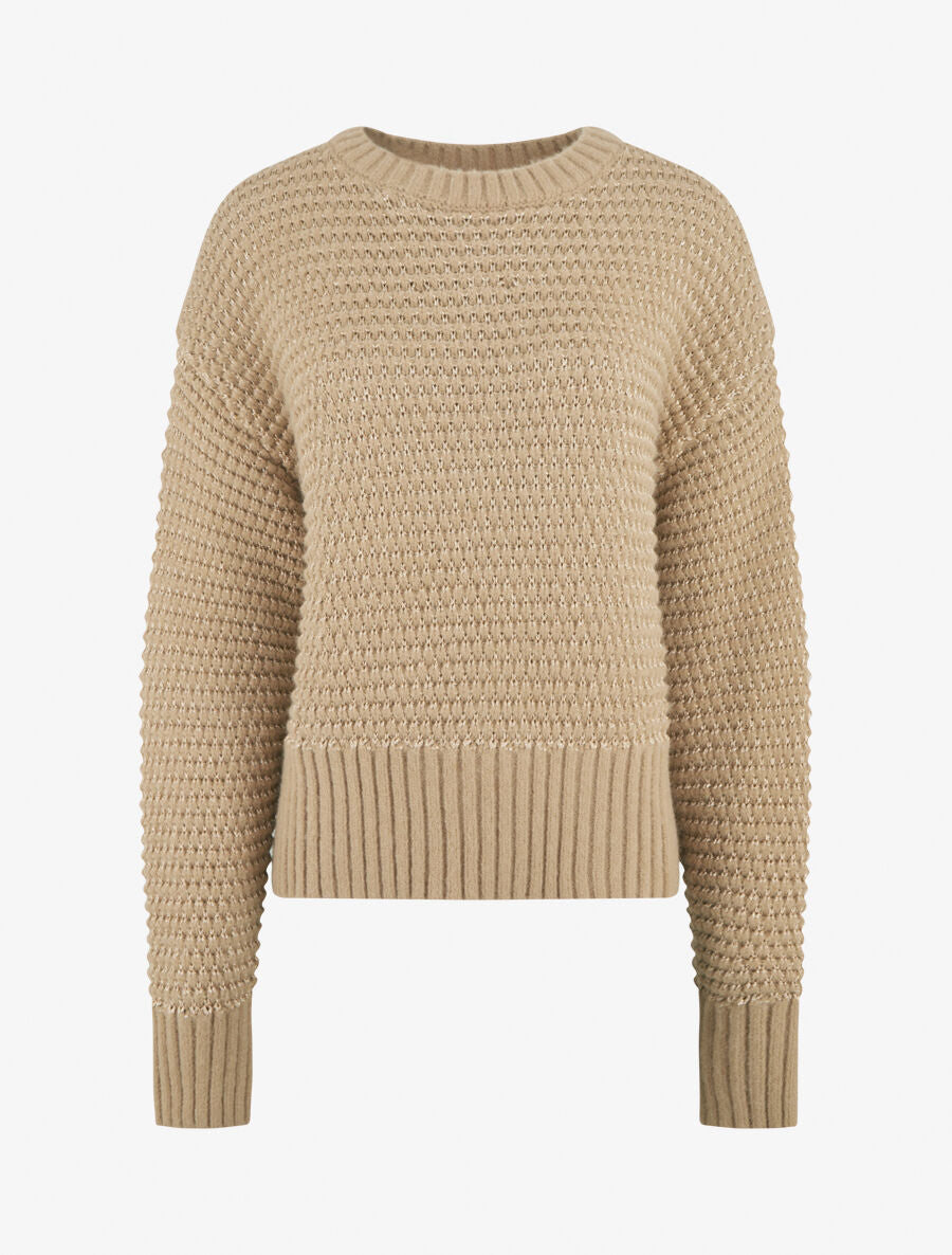 Pull à col rond irisé - Taupe - 1