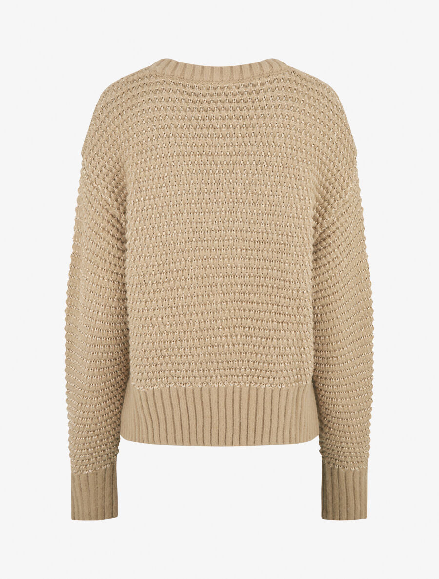 Pull à col rond irisé - Taupe - 2