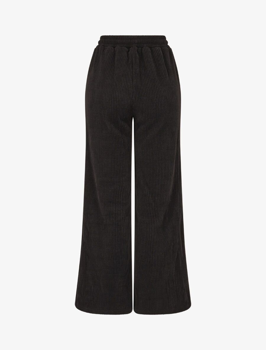 Pantalon en velours côtelé à poches plaquées - Noir - 2