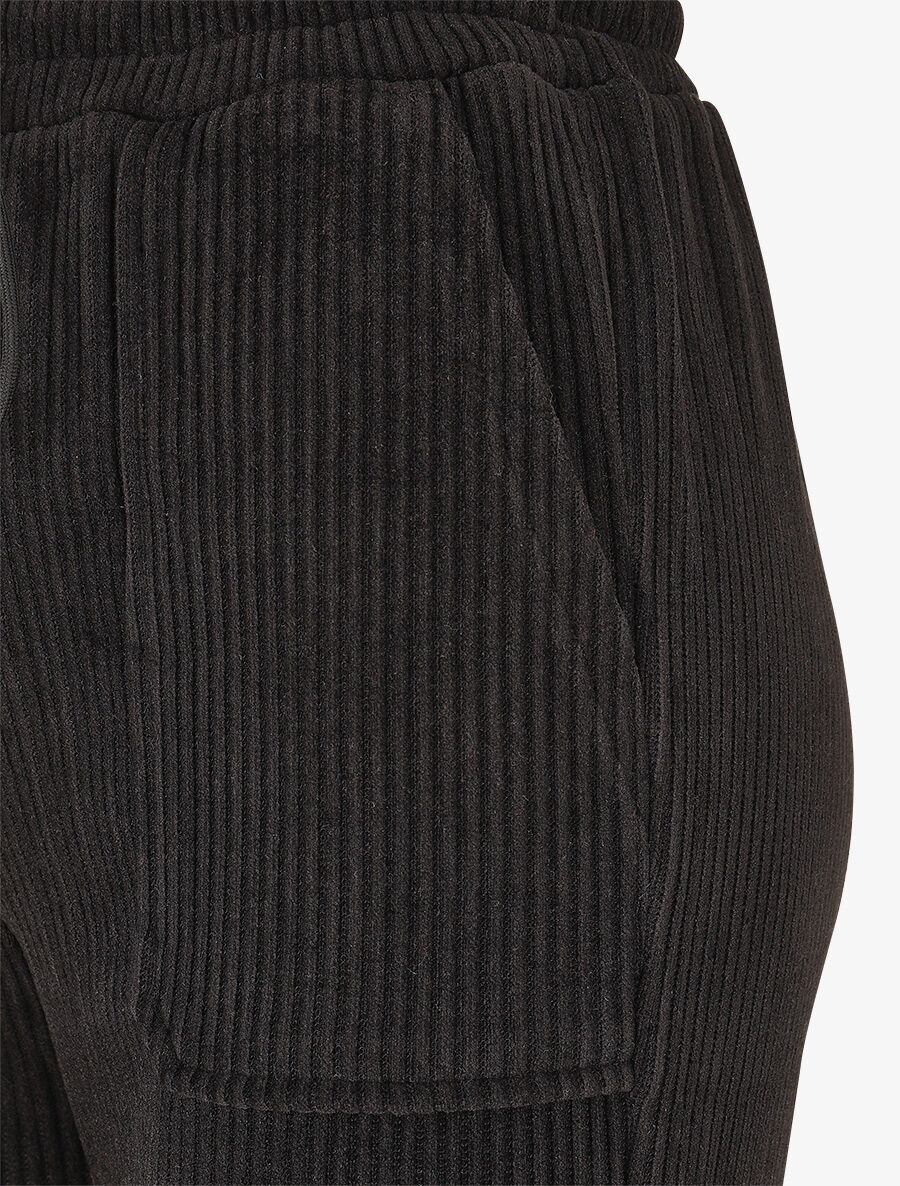 Pantalon en velours côtelé à poches plaquées - Noir - 3