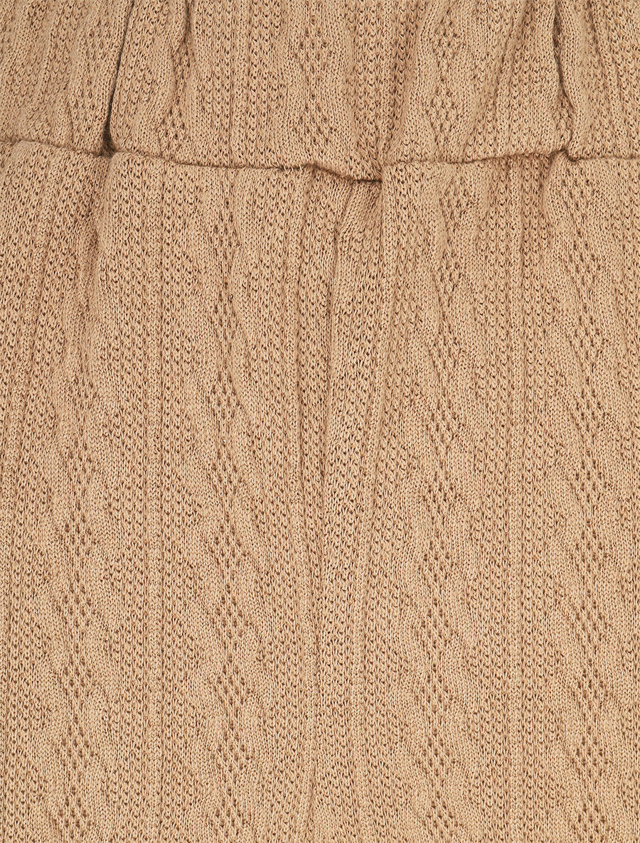Pantalon en maille stylisée - Beige - 3