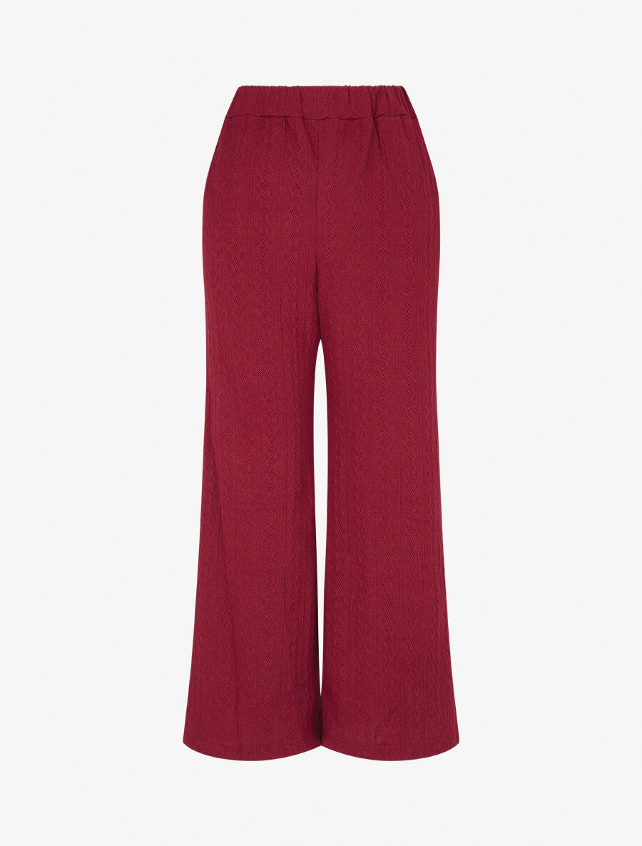 Pantalon en maille stylisée - Lie de vin - 4