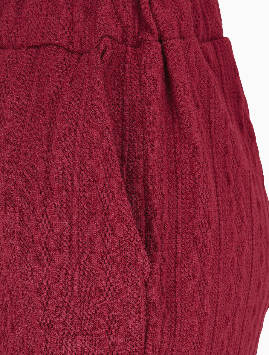 Pantalon en maille stylisée - Lie de vin - 3