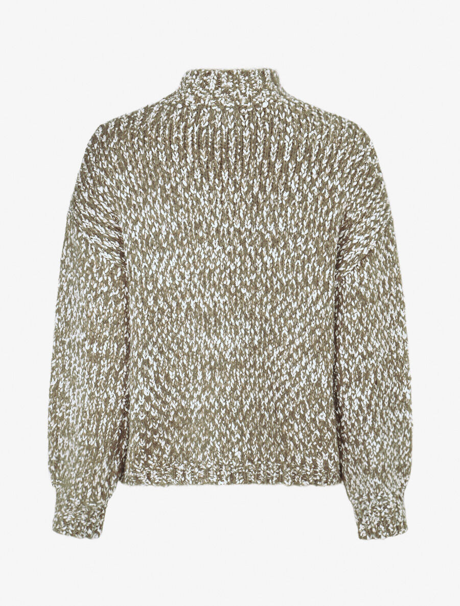 Pull en maille effet moucheté - Kaki - 2
