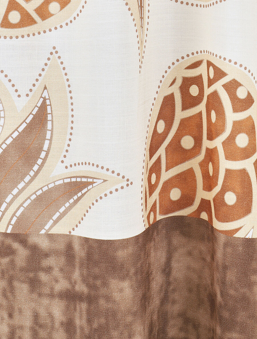 Robe longue sans manches imprimé ananas - Marron - 3