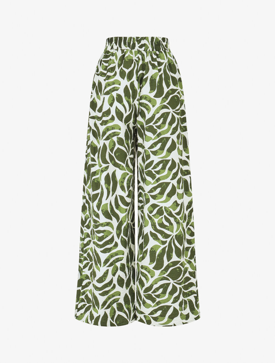 Ensemble caraco et pantalon imprimé abstrait - Vert - 5