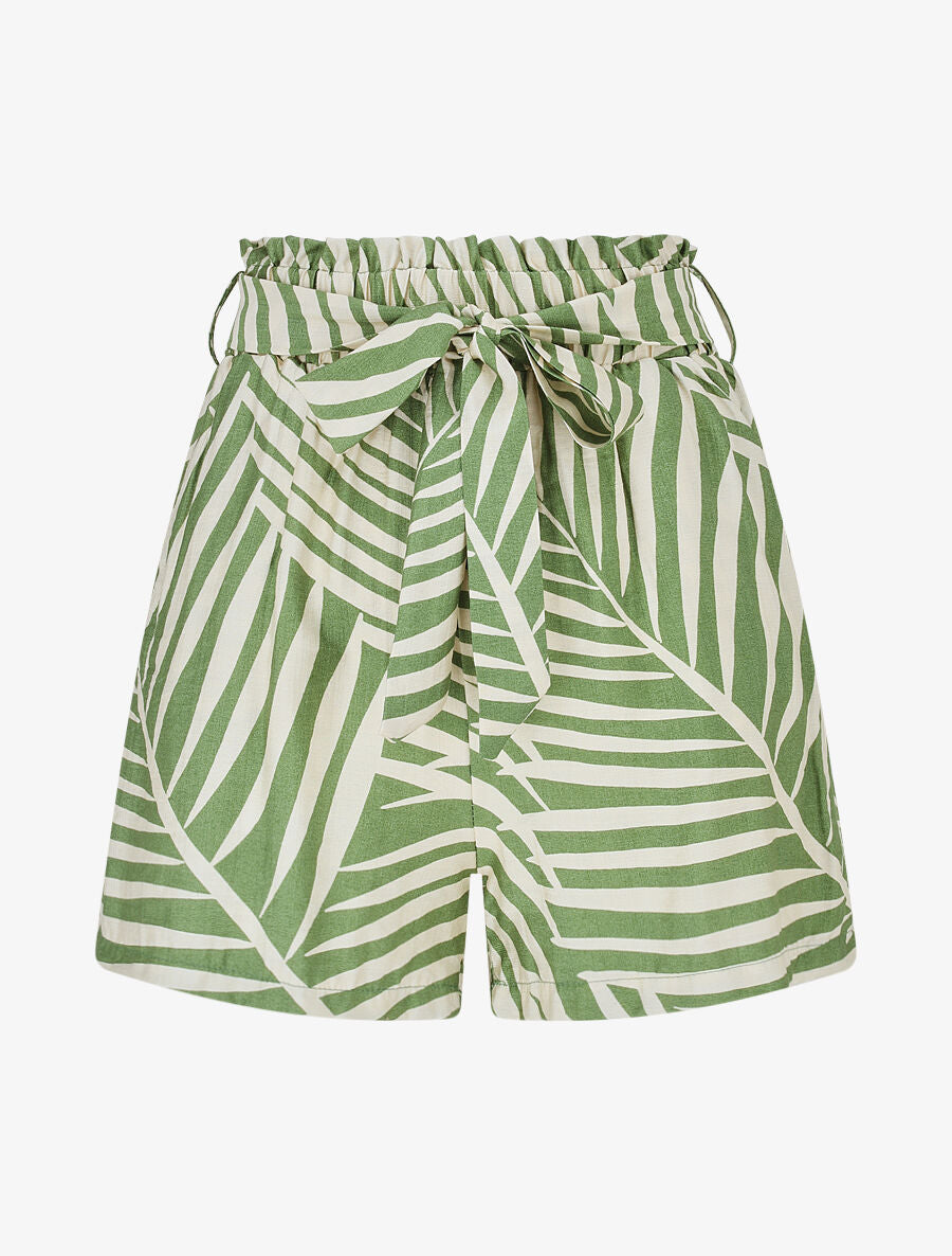 Short paper bag imprimé tropical - Vert - 1