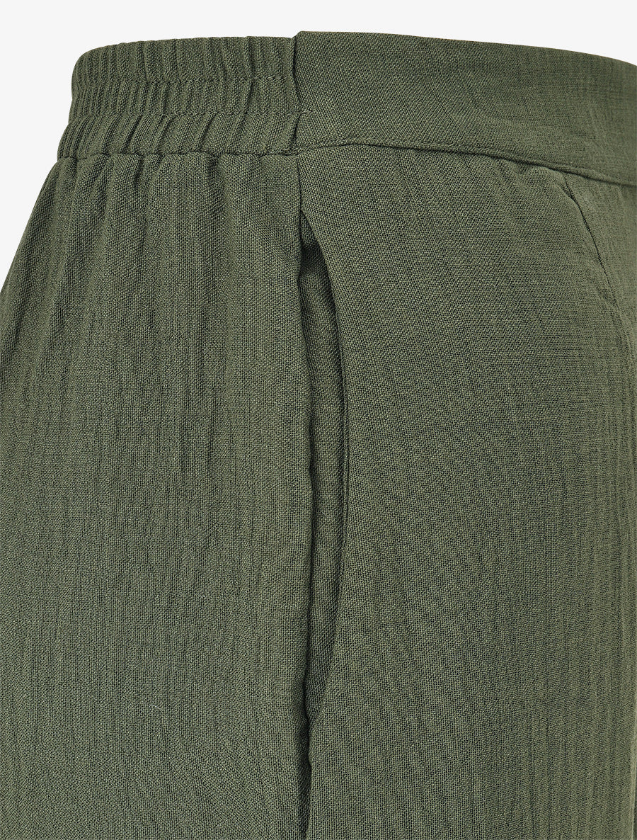 Pantalon fluide effet froissé - Kaki - 3