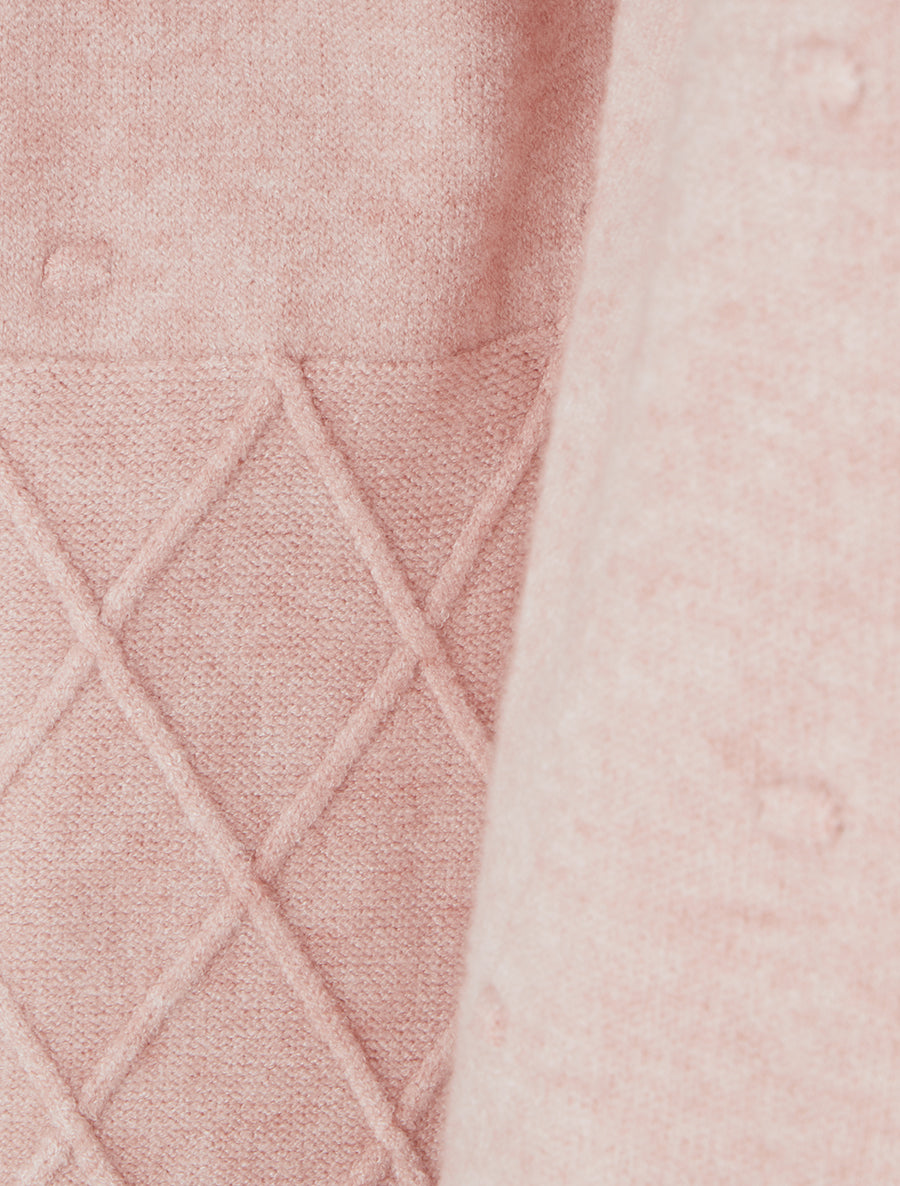 Pull en maille style pois coupe droite - Rose - 3