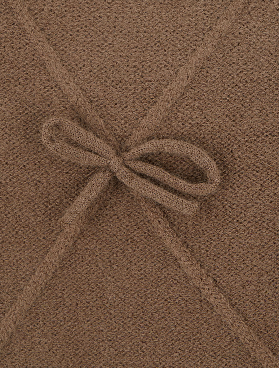 Pull uni à nœuds décoratifs - Marron - 3