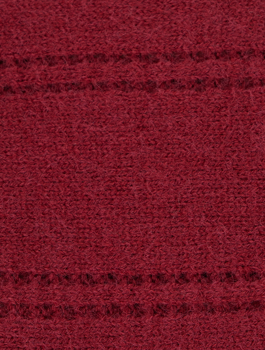 Pull uni à col rond - Bordeaux - 3