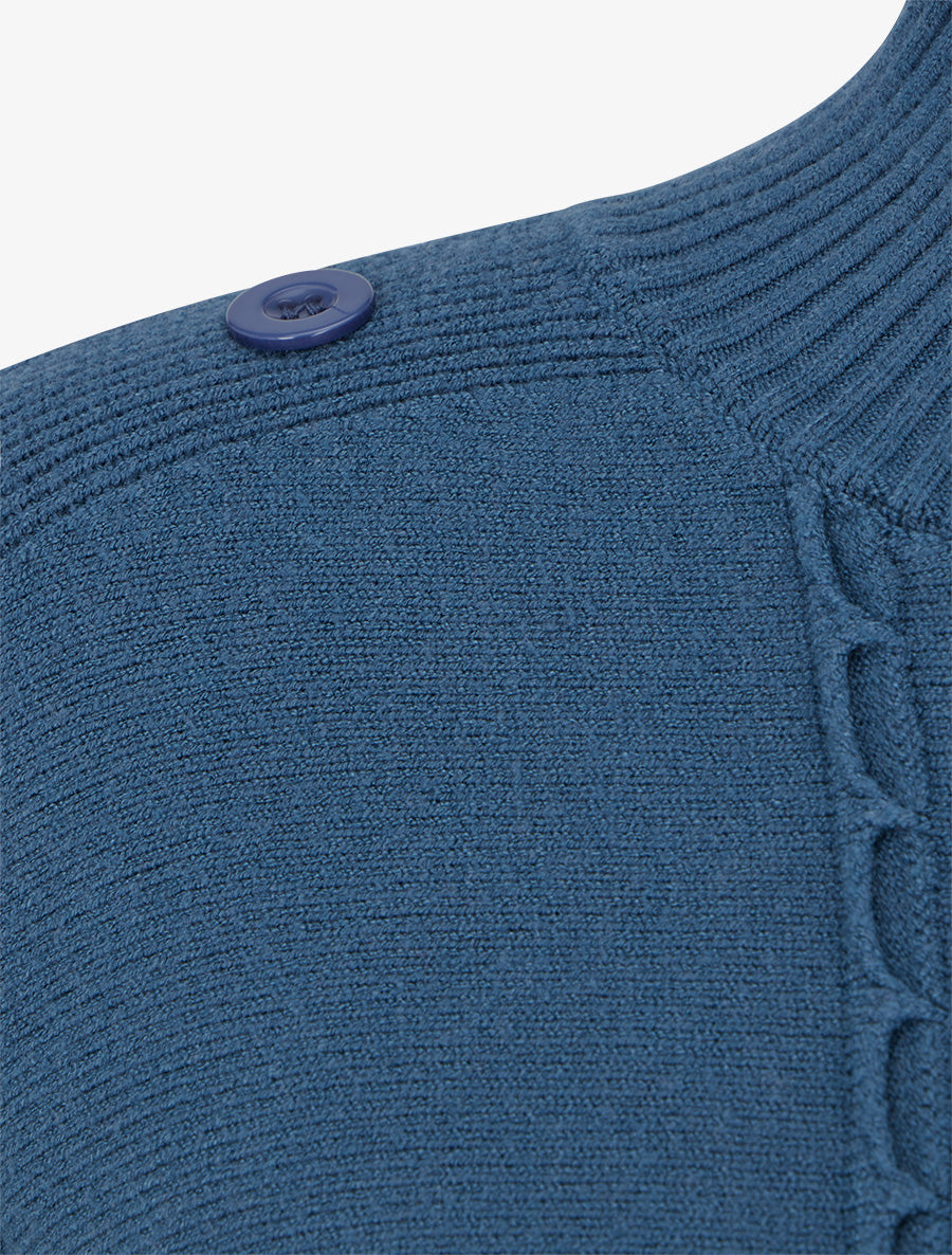 Pull droit à manches longues chauve-souris - Bleu - 3