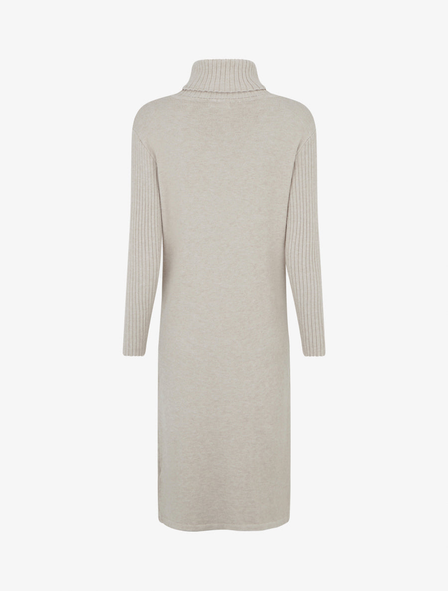 Robe pull à col roulé - Taupe - 2