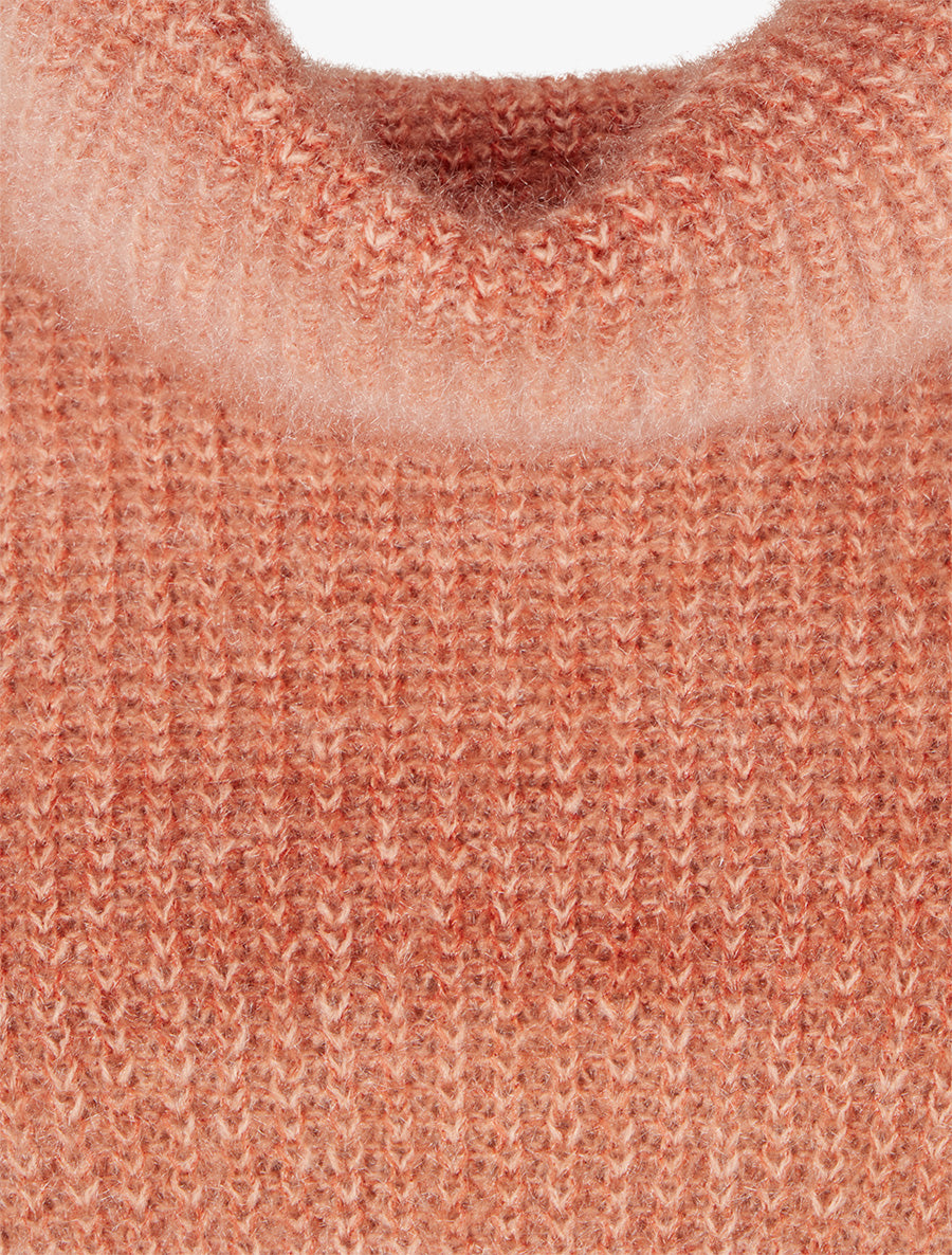 Pull droit effet duveteux à col roulé - Orange - 3