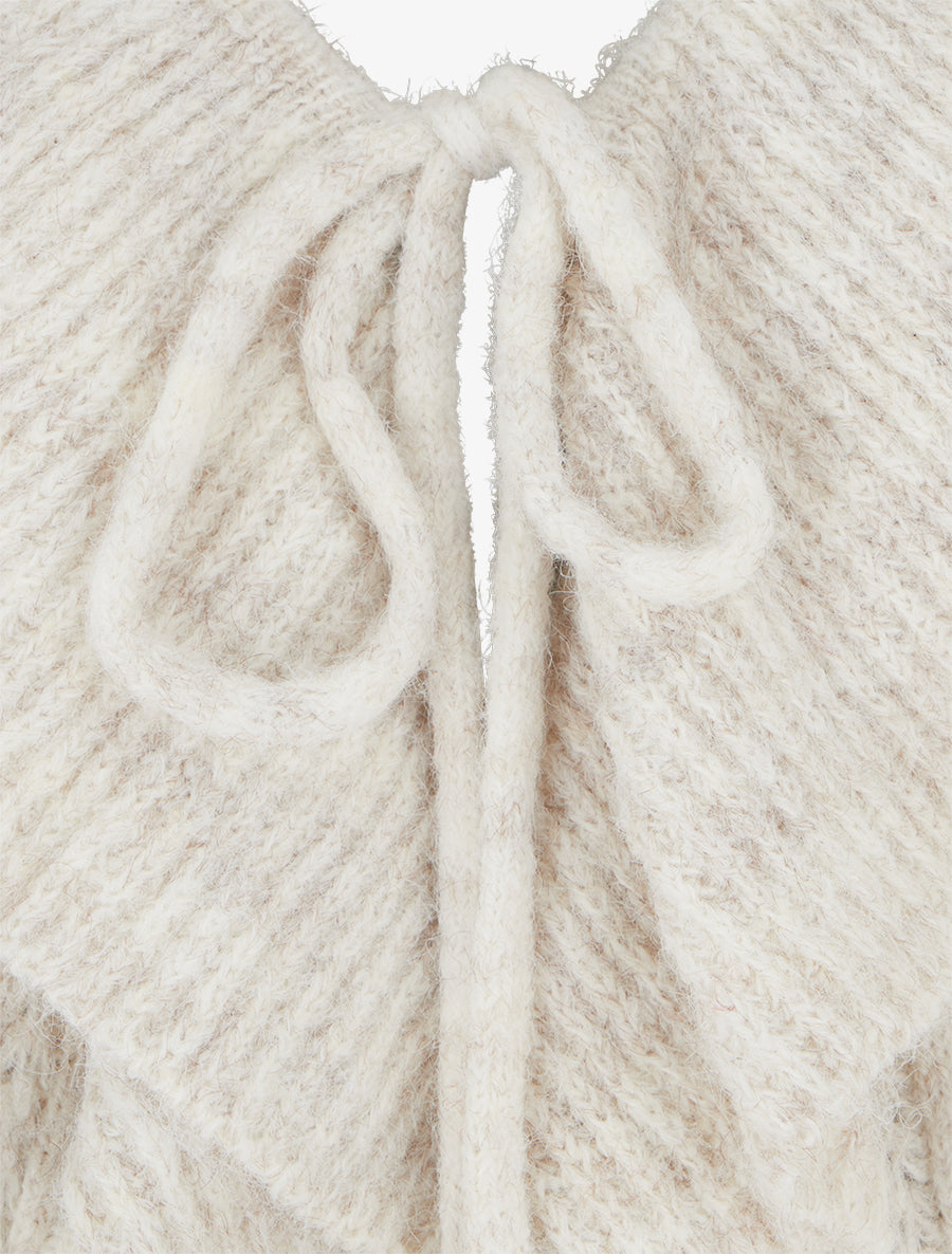 Gilet uni en maille - Écru - 3