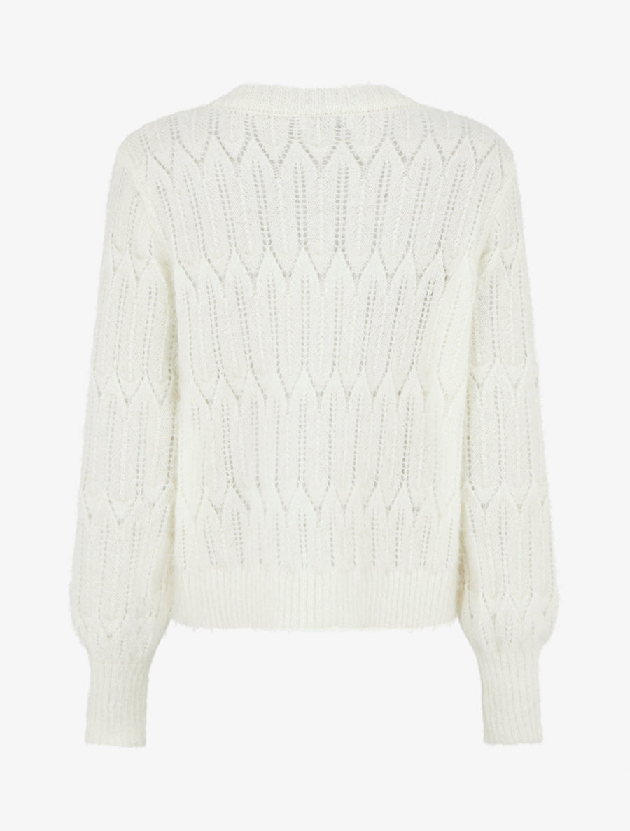 Gilet duveteux à détail irisé - Crème - 2