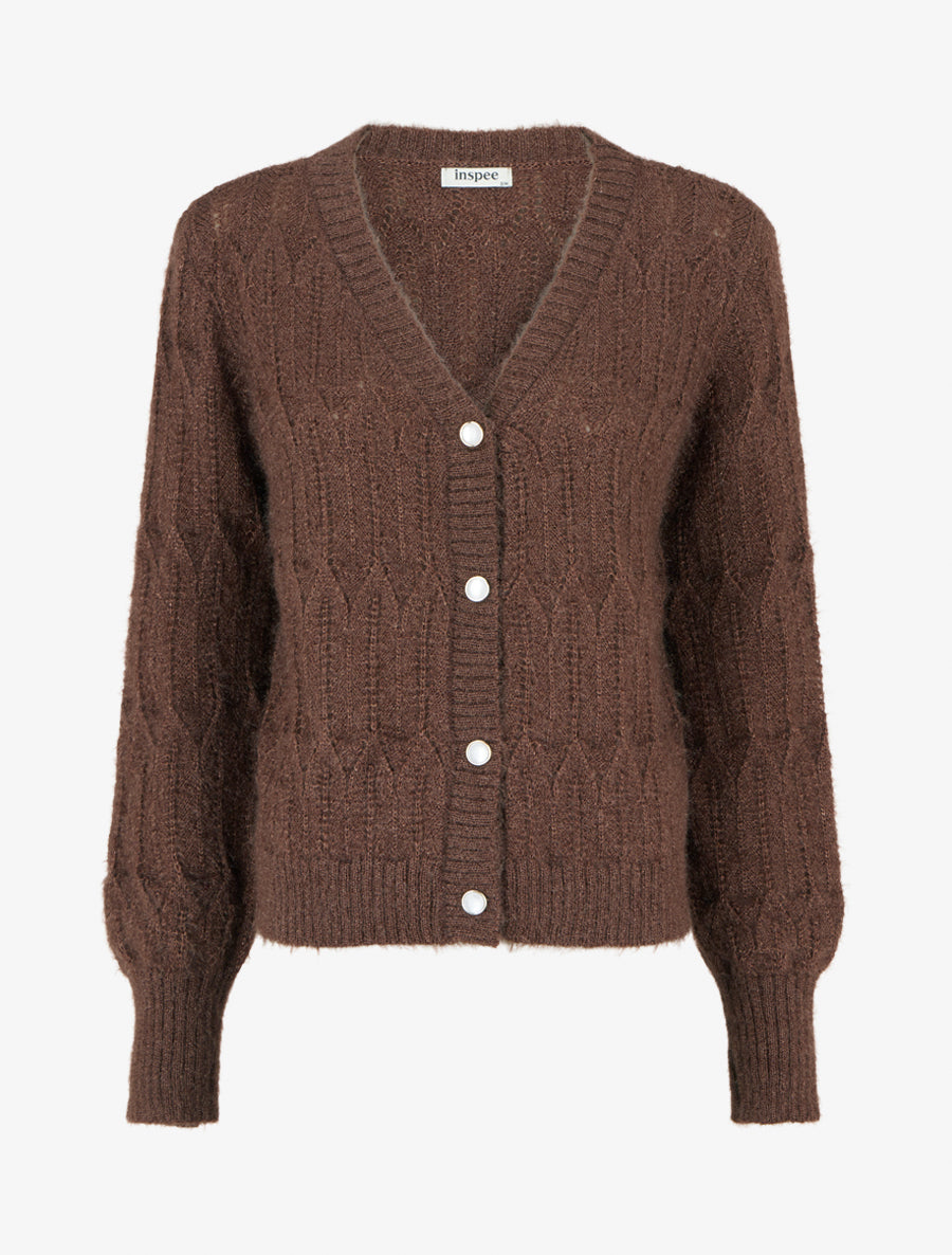 Gilet duveteux à détail irisé - Marron - 1