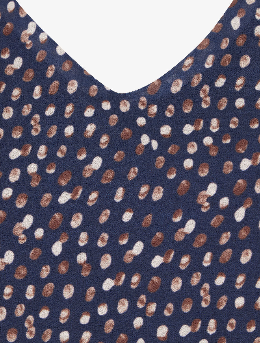 Blouse imprimé fantaisie à manches longues - Marine - 3