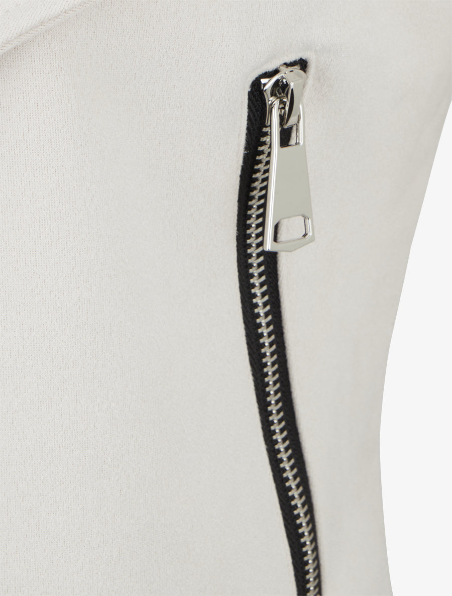 Veste en suédine à col châle - Crème