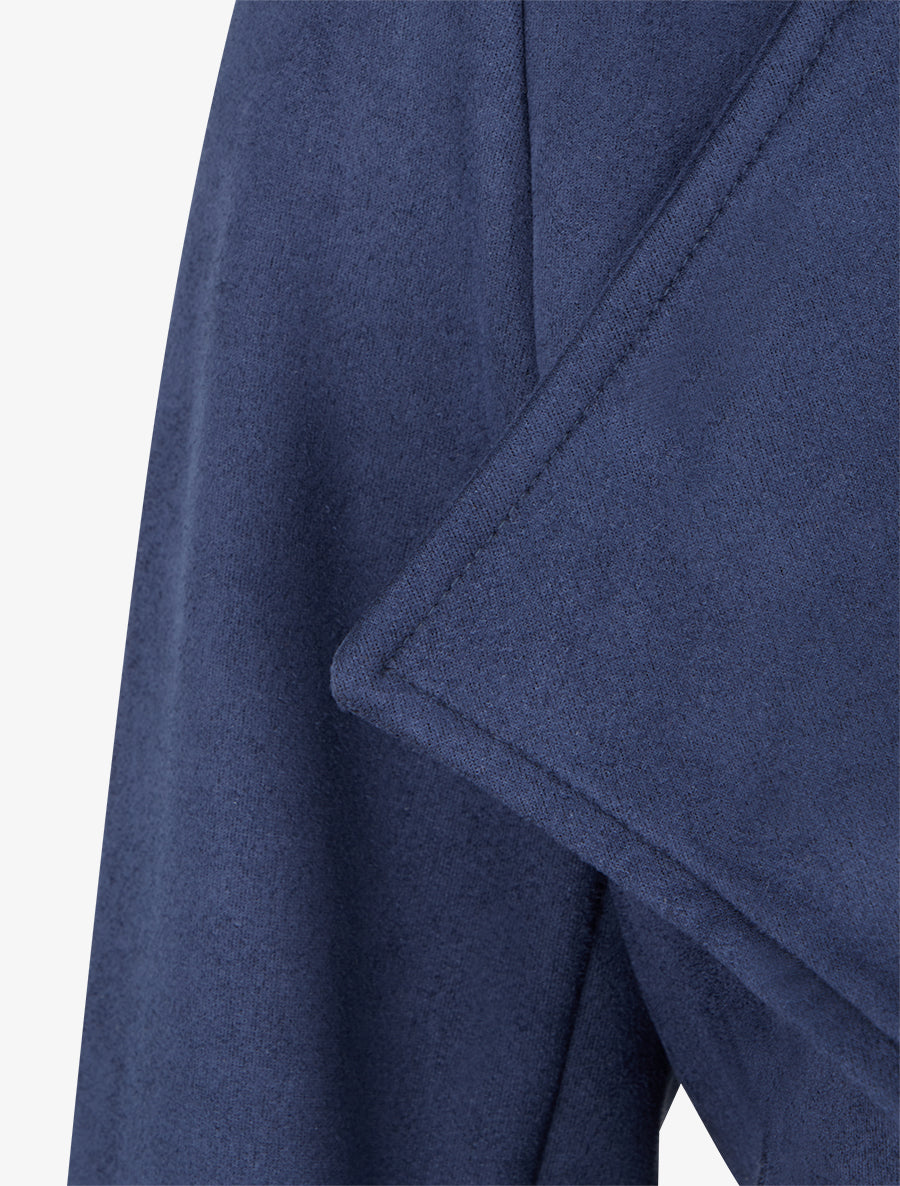 Suède jasje met sjaalkraag - Marine