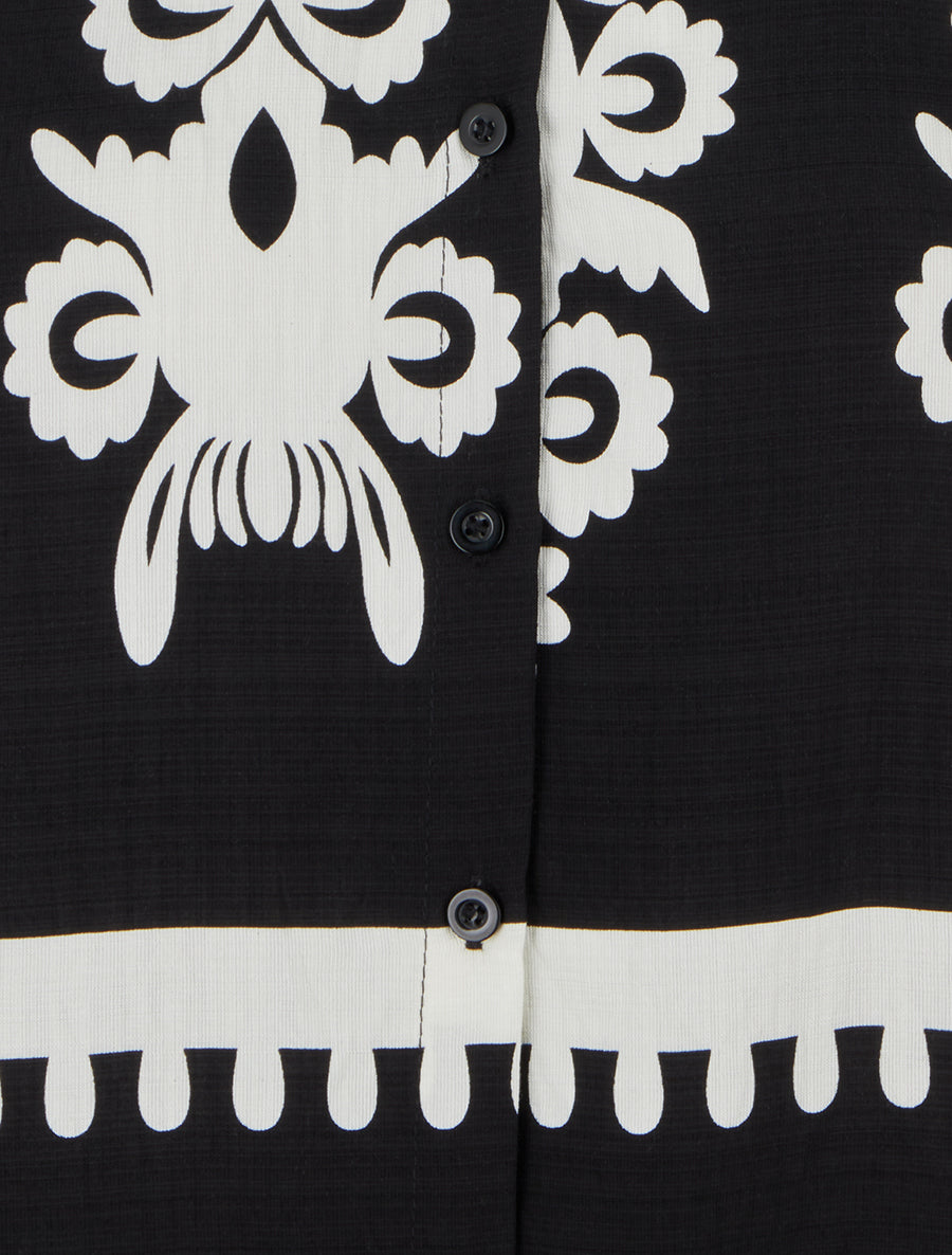 Chemise sans manches imprimé arabesques - Noir - 3