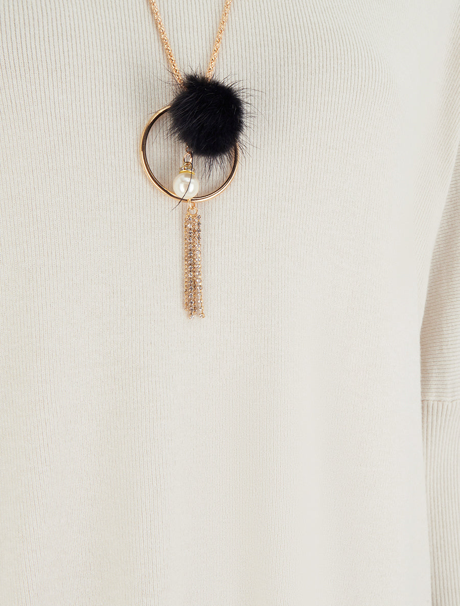 Pull long uni asymétrique - Écru - 3