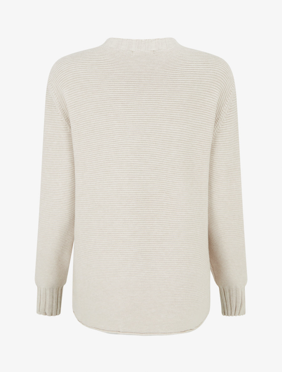 Pull ample à col montant - Taupe clair - 2